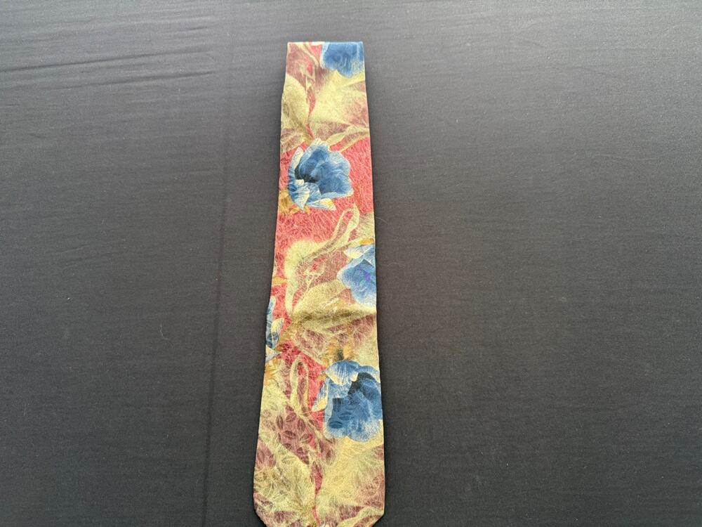 Vintage Floral Tie Multicolor, Blue, Red